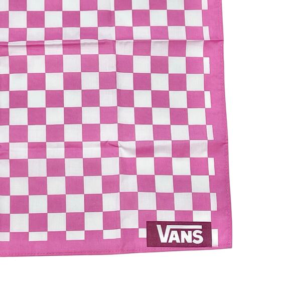 Vans Bandana Pink and White Checkerboard Checkered Cotton 22" New - Picture 5 of 5